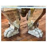 DR - Custom Dining Table 72-Inch Siena Marble - Mirrored Apron & Claw Feet
