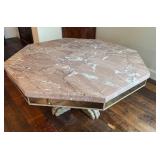 DR - Custom Dining Table 72-Inch Siena Marble - Mirrored Apron & Claw Feet