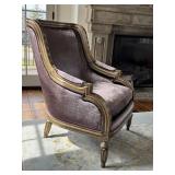 LR - Marge Carlson Emperador Chair - Lilac Velvet, Custom Upholstery