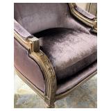LR - Marge Carlson Emperador Chair - Lilac Velvet, Custom Upholstery