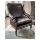 LR - Marge Carlson Emperador Chair - Lilac Velvet, Custom Upholstery