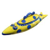 K - Handmade Ceramic Fish Figurine by Alison Palmer- Yellow with Blue Dots