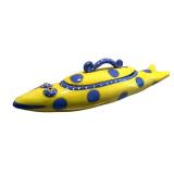 K - Handmade Ceramic Fish Figurine by Alison Palmer- Yellow with Blue Dots