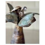 K - Greg Wilbur Blue Blossom - Metal sculpture with Sterling Silver Elements