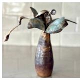 K - Greg Wilbur Blue Blossom - Metal sculpture with Sterling Silver Elements