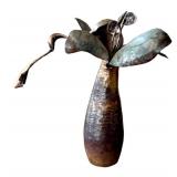 K - Greg Wilbur Blue Blossom - Metal sculpture with Sterling Silver Elements