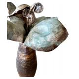 K - Greg Wilbur Blue Blossom - Metal sculpture with Sterling Silver Elements