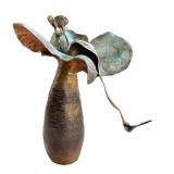 K - Greg Wilbur Blue Blossom - Metal sculpture with Sterling Silver Elements