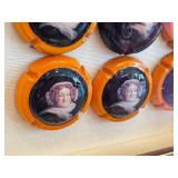 K - Vintage Champagne Bottle Cap Plaques (Musilets) - Framed 9-Piece Set