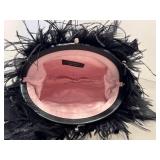 Kate Spade New York Feather Handbag - Black Feathers, Pink Interior, Dust Bag Included