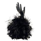 Kate Spade New York Feather Handbag - Black Feathers, Pink Interior, Dust Bag Included