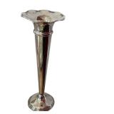 CD - Sterling Weighted Bud Vase - Vintage 8" Tall, Ruffled Rim