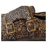 CL - Giuseppe Zanotti Design Glitter Loafers - Black & Gold Glitter - Made in Italy - Size 37.5