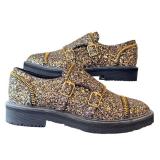 CL - Giuseppe Zanotti Design Glitter Loafers - Black & Gold Glitter - Made in Italy - Size 37.5