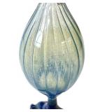 Hand-Blown Art Glass Dragonfly Bottle, Signed Base