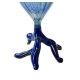 Hand-Blown Art Glass Dragonfly Bottle, Signed Base