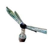 Hand-Blown Art Glass Dragonfly Bottle, Signed Base