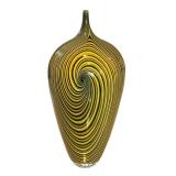 K - Jeff Holmwood Vortex Hand-Blown Glass Sculpture - 13-Inch Tall, Multicolor Spiral