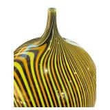 K - Jeff Holmwood Vortex Hand-Blown Glass Sculpture - 13-Inch Tall, Multicolor Spiral
