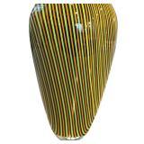 K - Jeff Holmwood Vortex Hand-Blown Glass Sculpture - 13-Inch Tall, Multicolor Spiral