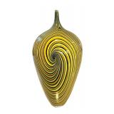K - Jeff Holmwood Vortex Hand-Blown Glass Sculpture - 13-Inch Tall, Multicolor Spiral