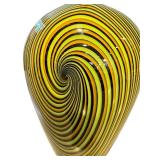 K - Jeff Holmwood Vortex Hand-Blown Glass Sculpture - 13-Inch Tall, Multicolor Spiral