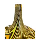 K - Jeff Holmwood Vortex Hand-Blown Glass Sculpture - 13-Inch Tall, Multicolor Spiral