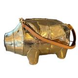 CL - Tory Burch Metallic Pig Crossbody Bag - Gold Tone Leather Strap