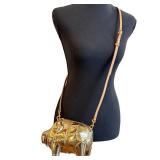 CL - Tory Burch Metallic Pig Crossbody Bag - Gold Tone Leather Strap