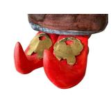 KP - Artisan Folk Art Witch Ceramic Teapot Sculpture with Hat, Earrings & Red Shoes