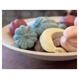 K - Artisan Faux Ceramic Fruit Bowl, Handcrafted Centerpiece