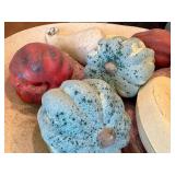 K - Artisan Faux Ceramic Fruit Bowl, Handcrafted Centerpiece