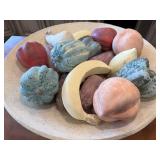 K - Artisan Faux Ceramic Fruit Bowl, Handcrafted Centerpiece
