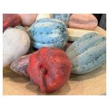 K - Artisan Faux Ceramic Fruit Bowl, Handcrafted Centerpiece