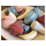 K - Artisan Faux Ceramic Fruit Bowl, Handcrafted Centerpiece