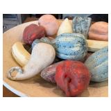 K - Artisan Faux Ceramic Fruit Bowl, Handcrafted Centerpiece