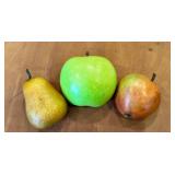 R. Skipper Hand-Carved Fruit Trio - Green Apple, Pear & Red Apple (3 pcs)