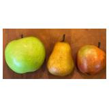 R. Skipper Hand-Carved Fruit Trio - Green Apple, Pear & Red Apple (3 pcs)