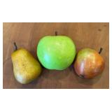 R. Skipper Hand-Carved Fruit Trio - Green Apple, Pear & Red Apple (3 pcs)