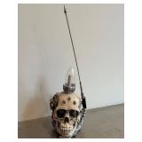 LR - Steampunk Skull Sculpture with LED Lamp, Gears & Monocle