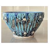 K1 - Rock Johnsen Artisan Bowl, Turquoise Drip with Skull Accents