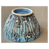 K1 - Rock Johnsen Artisan Bowl, Turquoise Drip with Skull Accents