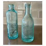 K6 - Vintage Spa Bottling Co St Paul MN Aqua Bottle & Brewery Bottling Works St Paul MN Aqua Bottle (Pair)