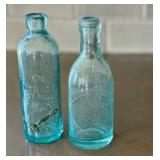 K6 - Vintage Spa Bottling Co St Paul MN Aqua Bottle & Brewery Bottling Works St Paul MN Aqua Bottle (Pair)