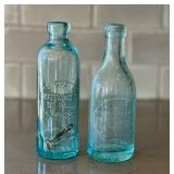 K6 - Vintage Spa Bottling Co St Paul MN Aqua Bottle & Brewery Bottling Works St Paul MN Aqua Bottle (Pair)