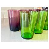 CF - BodaNova Color Glass Tumblers - Purple & Green (Lot of 10)