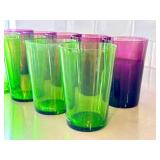 CF - BodaNova Color Glass Tumblers - Purple & Green (Lot of 10)