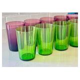 CF - BodaNova Color Glass Tumblers - Purple & Green (Lot of 10)