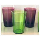 CF - BodaNova Color Glass Tumblers - Purple & Green (Lot of 10)
