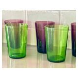 CF - BodaNova Color Glass Tumblers - Purple & Green (Lot of 10)